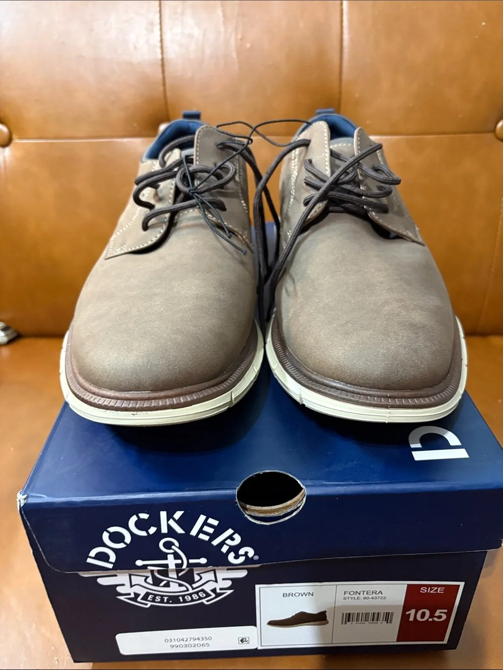 Dockers Brown Lace-Up Oxford with White Sole. Never worn.